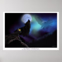 Native American, Wolf, Eagle & Moon Poster posters