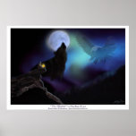 Native American, Wolf, Eagle & Moon Poster posters