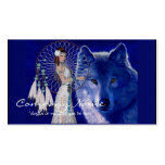 Native American Woman w/Wolf Fantasy Business Card