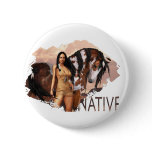 Native Girl Dakotah Button