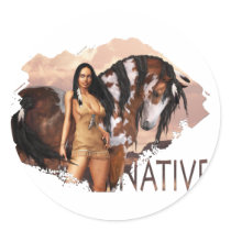 Native Girl Dakotah Sticker