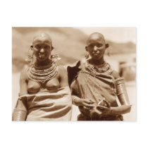 Native girls adorned  with ornaments, Tanzania
