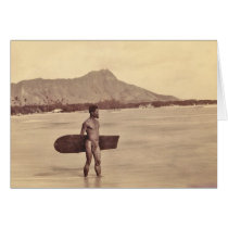 Native Hawaiian Surfer, c. 1890 Greeting Card