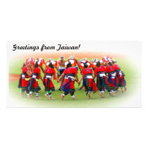 Native Indigenous Dancers in Taiwan Personalized Photo Card