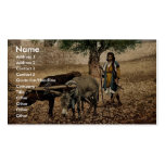 Native of Palestine working with an ox and an ass, business cards