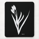 Native Sedge Prairie Grass in White on Black mousepads