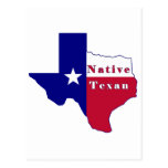 Native Texan Flag Map Post Card
