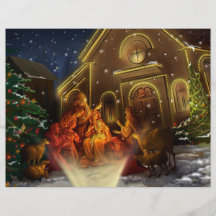 Nativity and Church - The Birth of Christ Custom Flyer