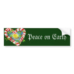 Nativity in Candy Cane Heart bumper stickers