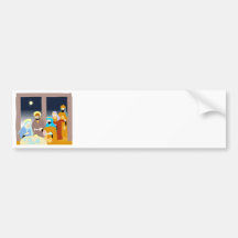 Nativity scene Christian artwork Bumper Sticker