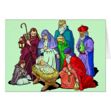 nativity scene christmas card