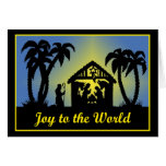 Nativity Silhouette Joy to the World Greeting Card