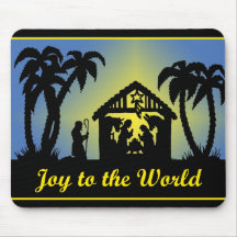 Nativity Silhouette Joy to the World Mousemats