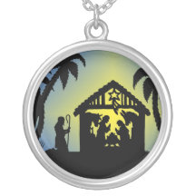 Nativity Silhouette Joy to the World Necklace