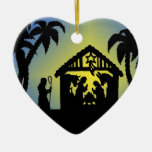 Nativity Silhouette Joy to the World Christmas Ornaments