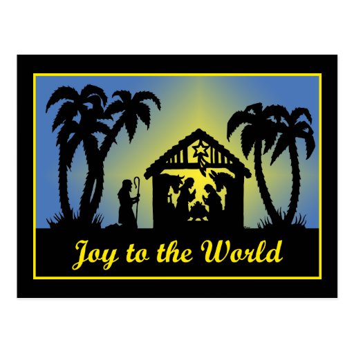 Nativity Silhouette Joy to the World Post Card