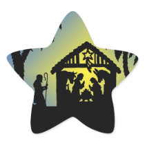 Nativity Silhouette Joy to the World Sticker