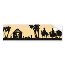 Nativity Silhouette Wise Men on the Horizon Bumper Stickers