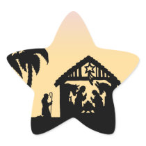 Nativity Silhouette Wise Men on the Horizon Stickers