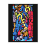 Nativity Stained Glass Christmas postcards