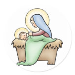 Nativity Round Sticker
