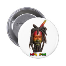 Natty Dread Rastaman With Dreadlocks Pinback Button