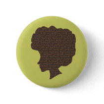 Natural 'Fro Pinback Button
