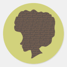 Natural 'Fro Round Stickers