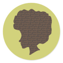 Natural 'Fro Round Stickers