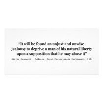 Natural Liberty Oliver Cromwell Quote 1654 Personalized Photo Card