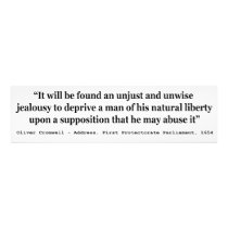 Natural Liberty Oliver Cromwell Quote 1654 Photographic Print
