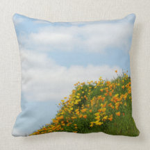 Natural Pillows Blue Sky White Clouds Poppy meadow