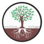 Nature Loving Tree Hugger Round Stickers