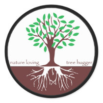 Nature Loving Tree Hugger Round Stickers