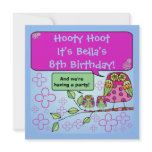 Nature Owl Birthday Customised Invites invitations