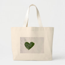 Nature's Winter Snow Romantic Heart of Love Canvas Bag