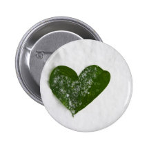 Nature's Winter Snow Romantic Heart of Love Pinback Button