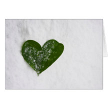 Nature's Winter Snow Romantic Heart of Love Card