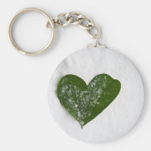 Nature's Winter Snow Romantic Heart of Love Key Chains