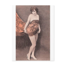 Naught Vintage Lady Postcard