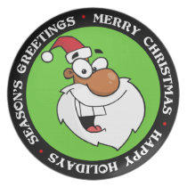 Naughty Black Santa is Making His List plates