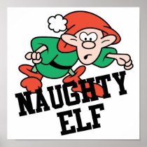 Naughty Christmas Elf Posters