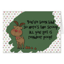 Naughty Funny Christmas Reindeer Poop Card