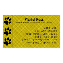 Naughty Kitty Gold Business Card