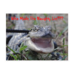 Naughty List Alligator Post Card