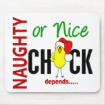 Naughty or Nice Chick (Santa Hat) mousepads
