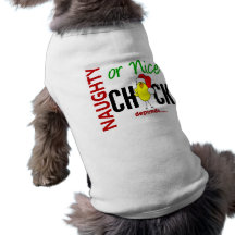 Naughty or Nice Chick (Santa Hat) Pet Tee Shirt