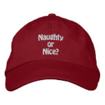 Naughty or Nice? Hat embroidered hats