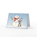 Naughty Snowman Corgi Christmas Card