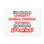 Naughty Soc. Studies Teacher...Need a Spanking postcards